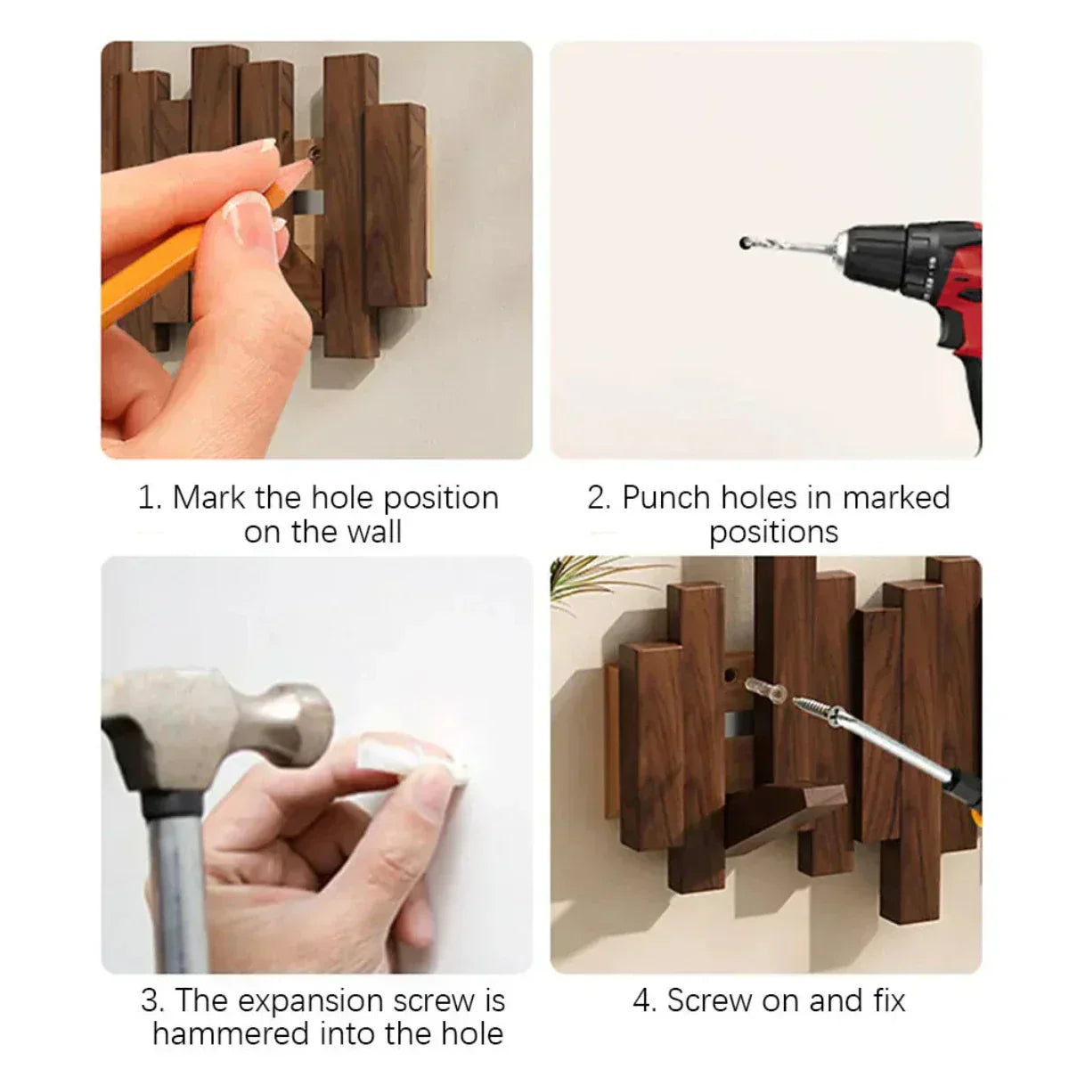 Wandhaken aus Holz