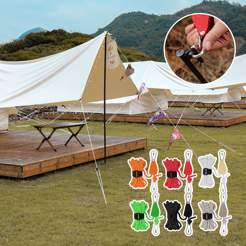 Verstellbare Zeltabspannseile mit Rollenschnalle – 4er-Set