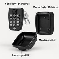 Schlüsselsafe mit Zahlenkombination zur Wandmontage – Immer zugänglich
