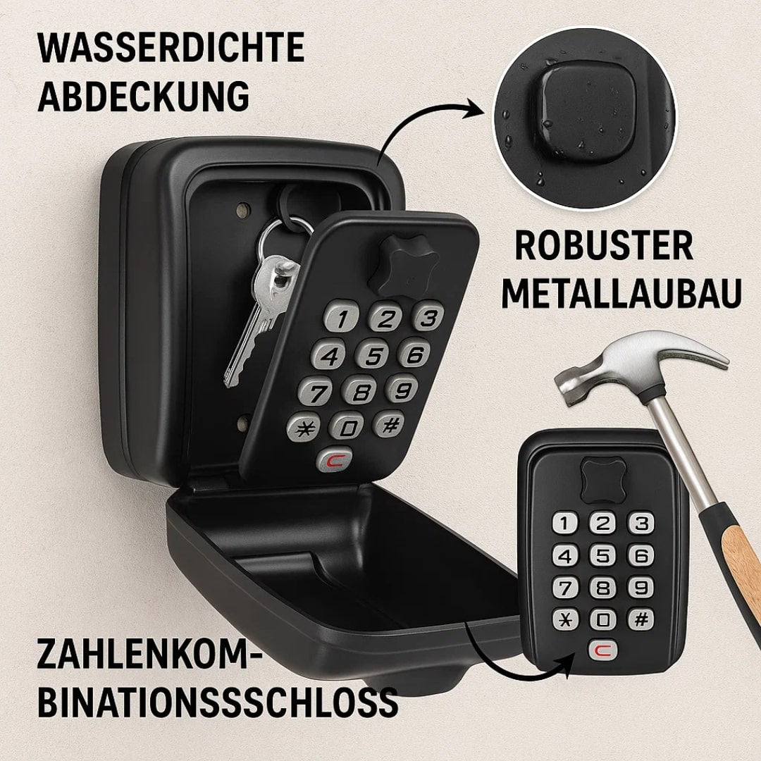 Schlüsselsafe mit Zahlenkombination zur Wandmontage – Immer zugänglich