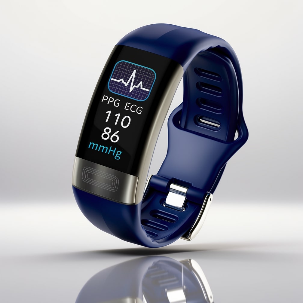 Smartwatch mit EKG, Herzfrequenz und Blutdruckmessung
