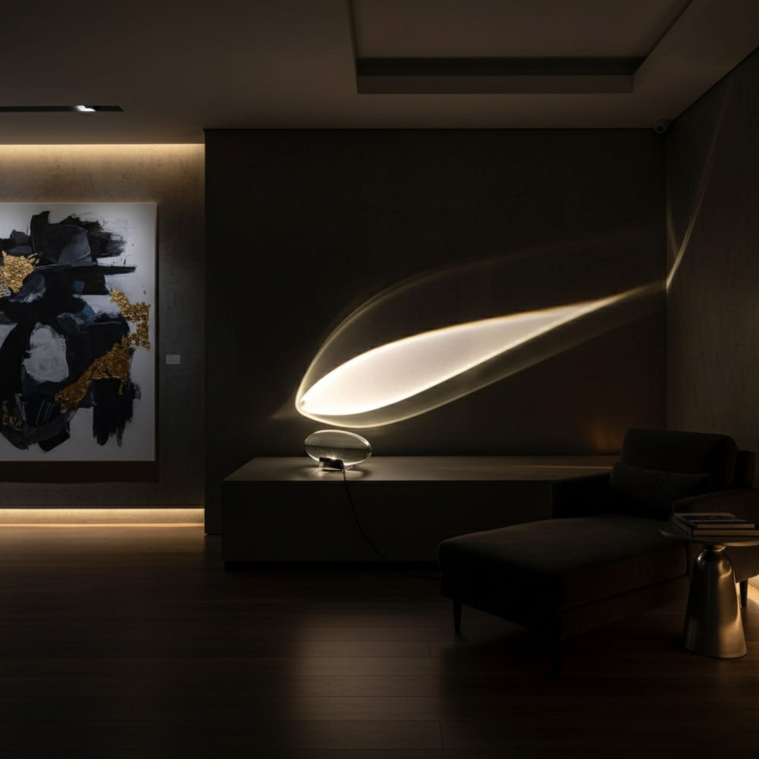 Kristall-Tischlampe mit warmem Lichtreflex