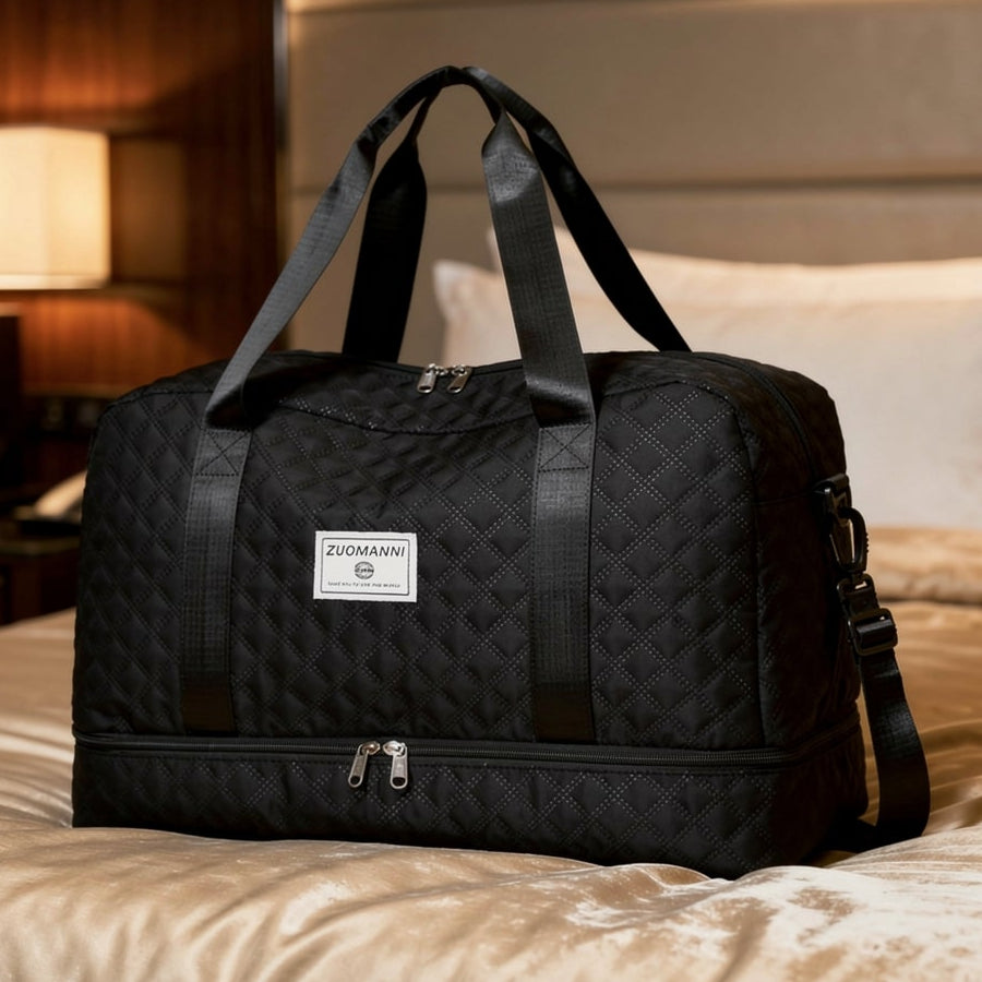 Gesteppte Reisetasche mit Schuhfach