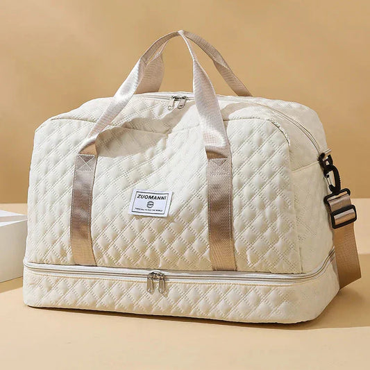 Gesteppte Reisetasche mit Schuhfach