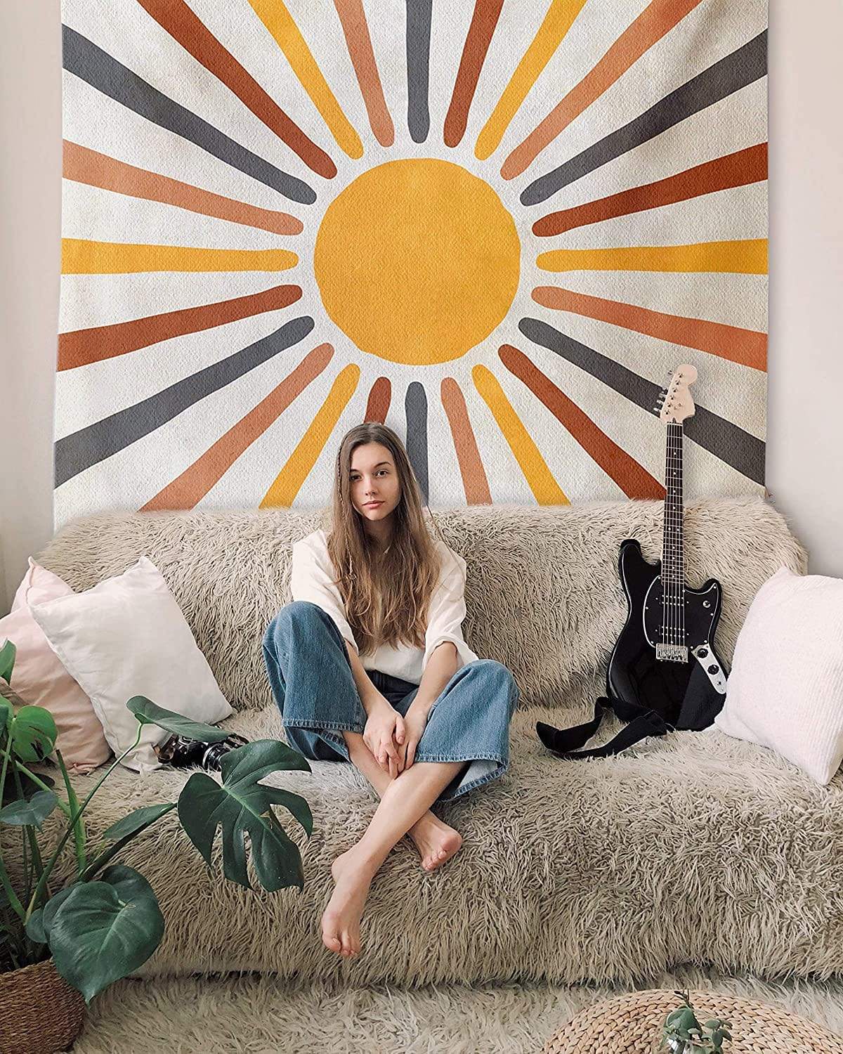 Boho Sonnen-Wandteppich