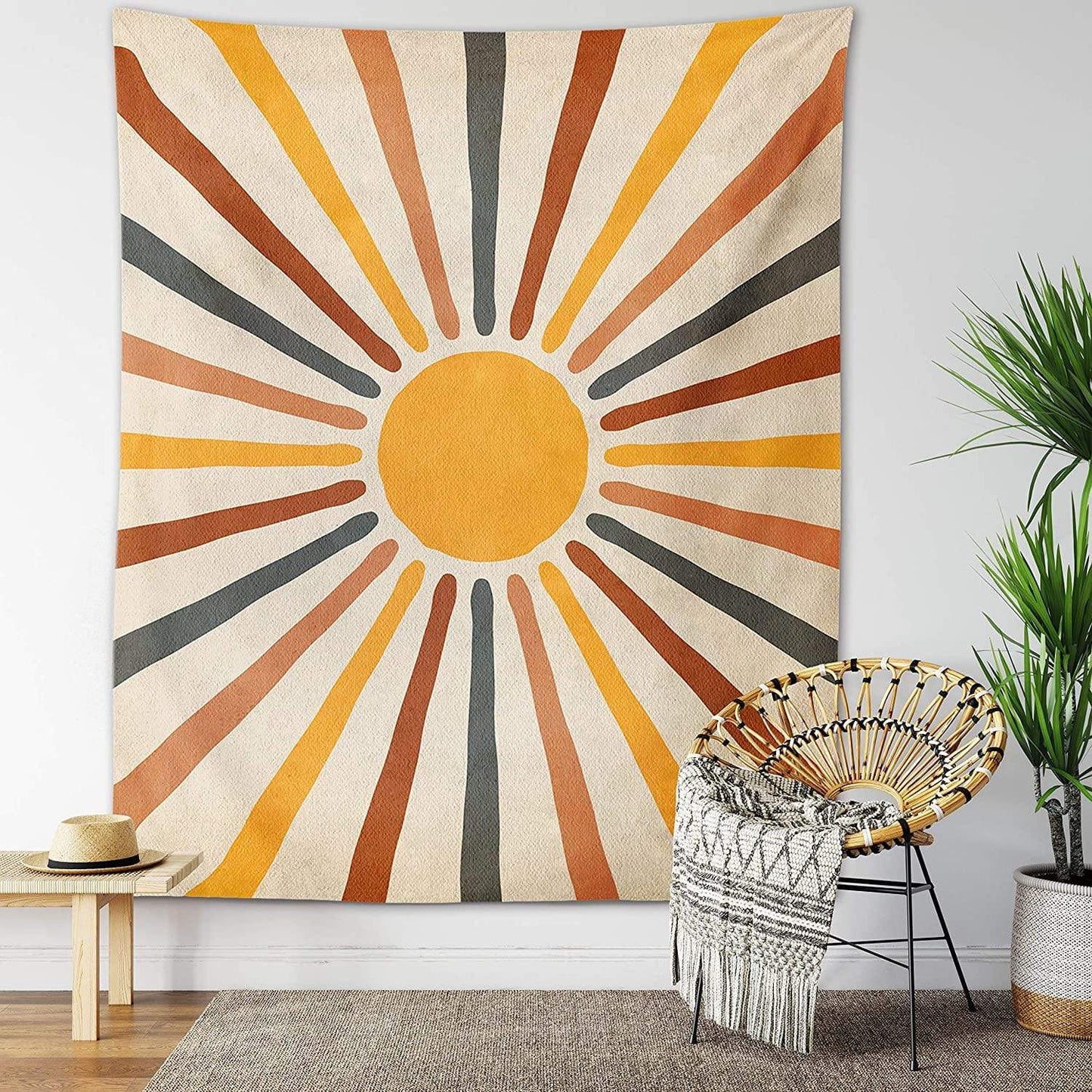 Boho Sonnen-Wandteppich